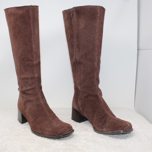 L.L. Bean Shoes - LL BEAN Suede Leather Heeled Boots Zip Up Size 9.5